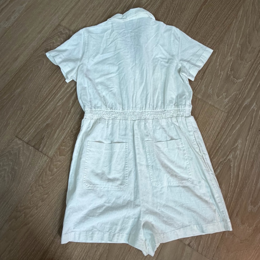 Universal Thread Linen Blend Romper Medium Cream … - image 8